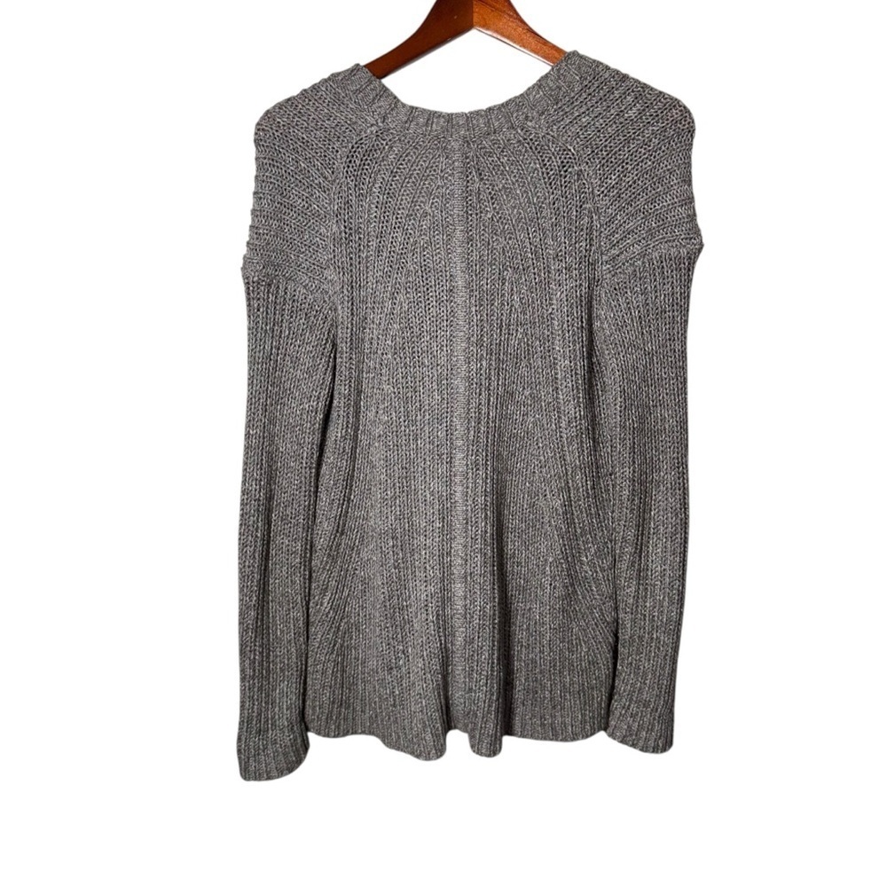 Vince Grey Knit Button Front Cotton Blend Cardigan Size Medium - Picture 2 of 13
